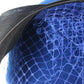 Mr John Boutique Hat Royal Blue Wool Felt W/ Netting Black Feather 6 3/4 54cm