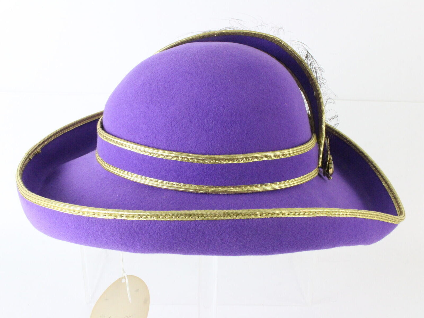 Bellini Bollman Hat Co Ladies Doeskin Wool Felt Hat Purple 7 56cm