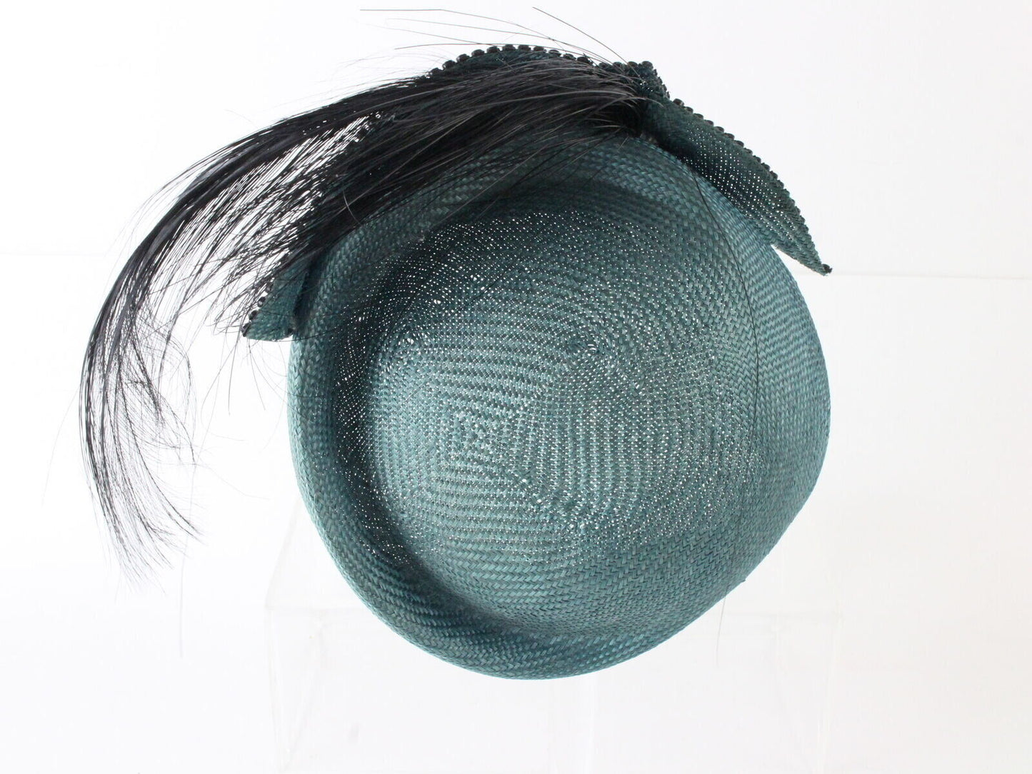 Sonni San Fransisco Ladies Boutique Hat W/ Feather Rhinestone Blue 7 56cm