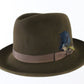 Stetson Mens Chocolate Brown Felt Fedora W/ Feather MULTIPLE SIZE OPTIONS