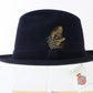 Selentino Gold Men's Vintage Hat Navy Extra Fine Suede Felt MULTIPLE SIZES