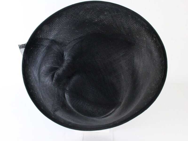 Peter Bettley London Ladies Boutique Black Church Hat W/ Bow 6 7/8 55cm