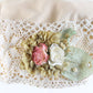 Atenti Ladies Round Cap Fabric Tan Lace Pattern 7 1/2 60cm