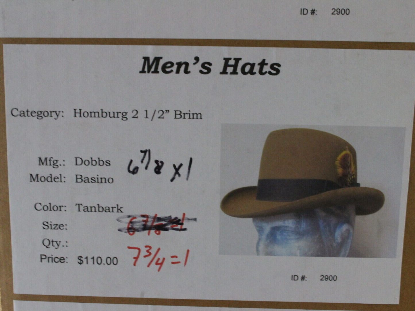 Golden Coach By Dobbs Mens Tanabark Brown Felt Homburg  MULTIPLE SIZES