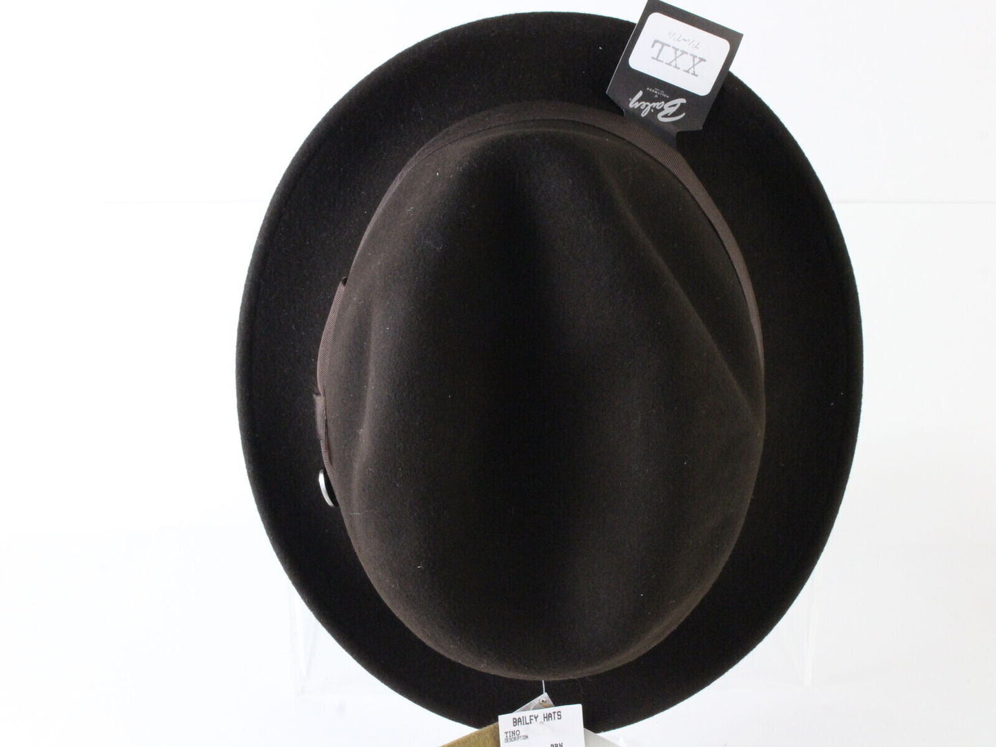 Bailey Tino Mens Brown Water Repellent Crushable Wool Felt Fedora XXL