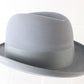 Biltmore Imperial Mens Pearl Gray Felt Homburg W/ Blue Feather 7 3/4 62cm