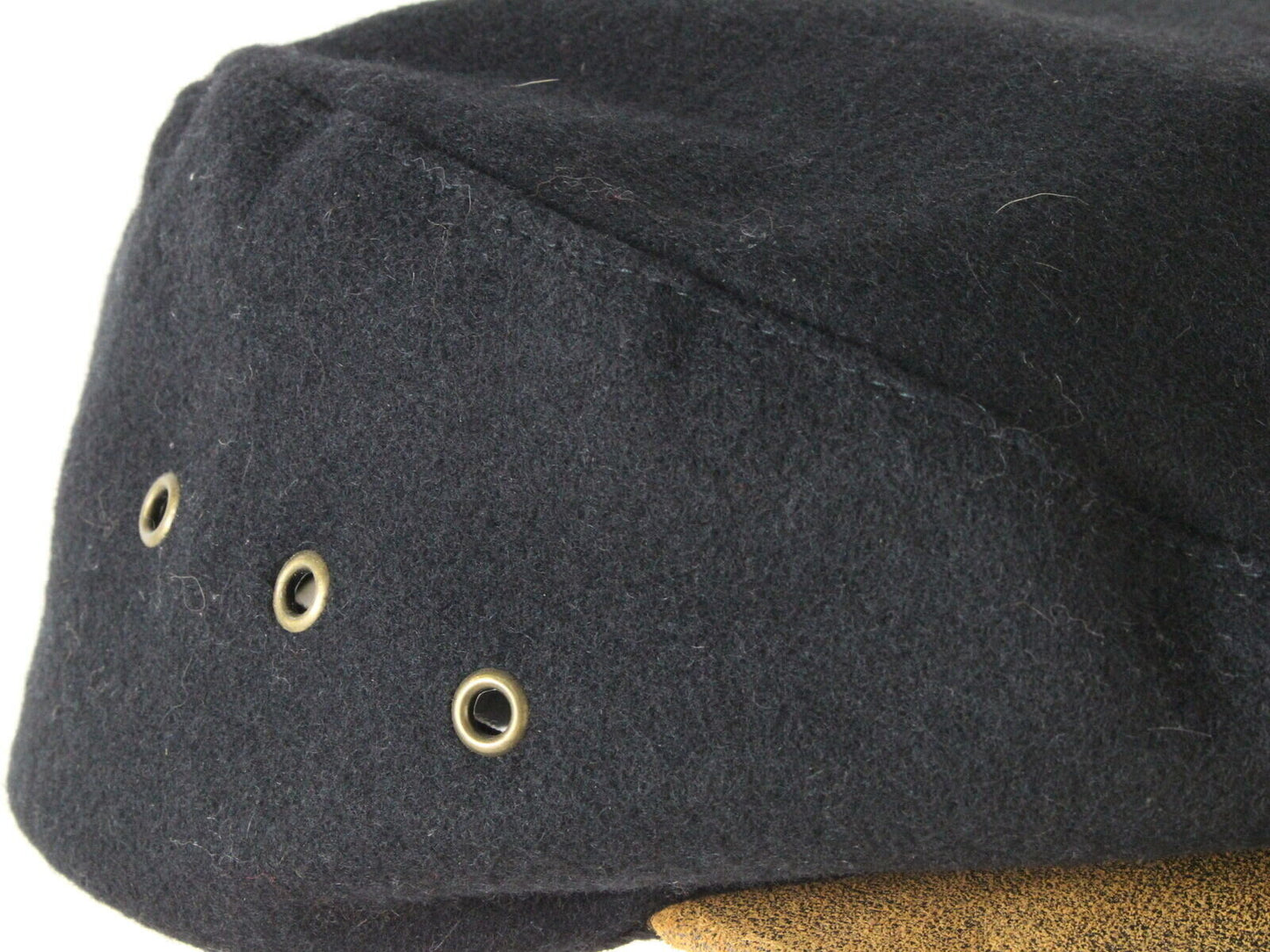 Avalon Melton Leather Trim Visor Mens Black Wool Ivy Cap 7 1/2 60cm