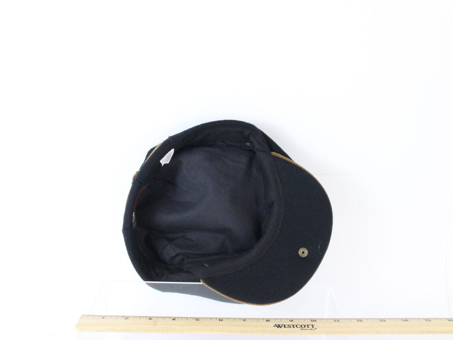 Avalon Melton Leather Trim Visor Mens Black Wool Ivy Cap 7 1/2 60cm