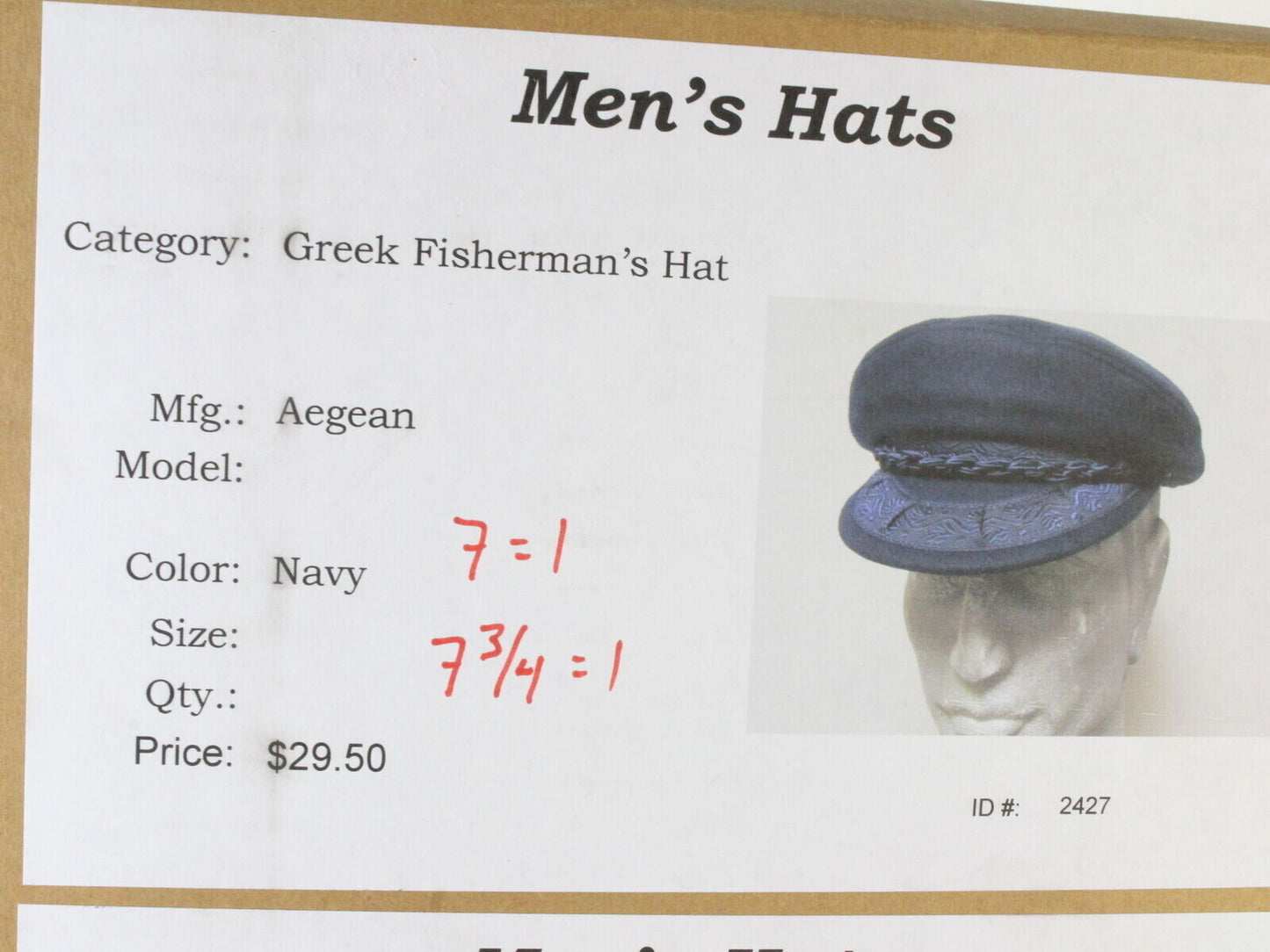 Aegean Mens Navy Blue Fishermans Cap MULTIPLE SIZES