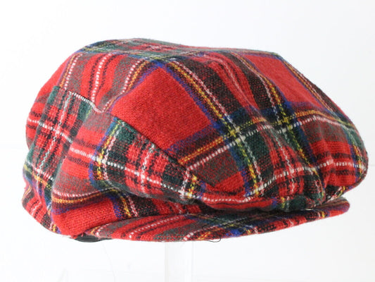 Vintage Bee Hats Mens Red Plaid Ivy Cap MULTIPLE SIZES