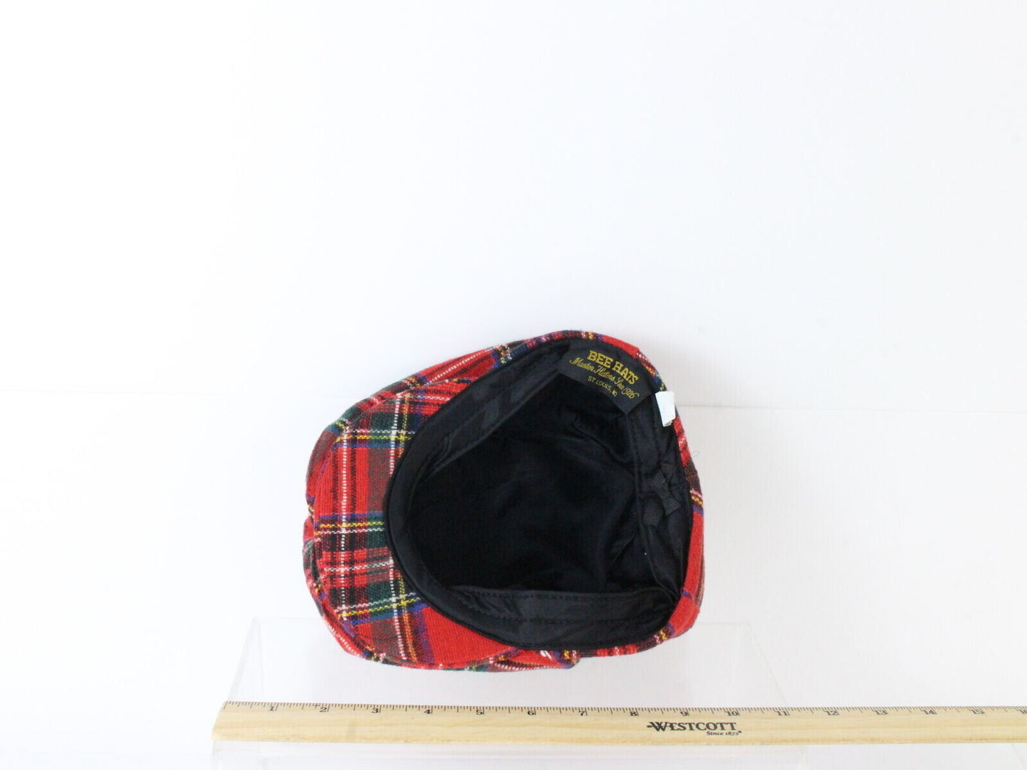 Vintage Bee Hats Mens Red Plaid Ivy Cap MULTIPLE SIZES