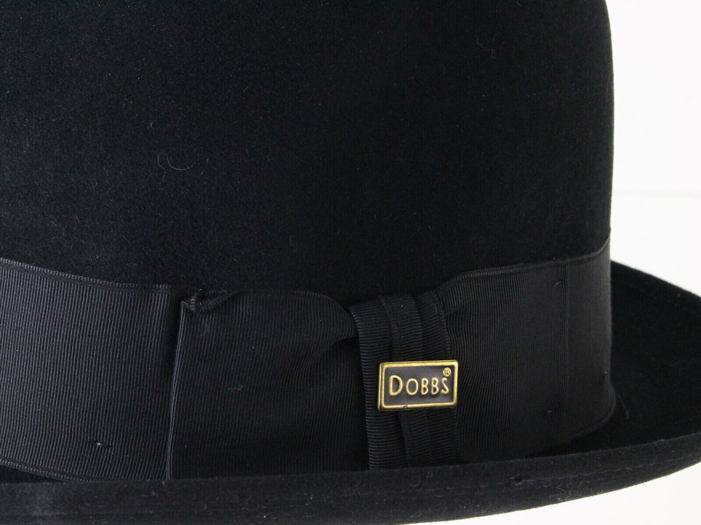 Dobbs Fifth Avenue Mens Black Felt Fedora W/ Pin 6 7/8 55cm