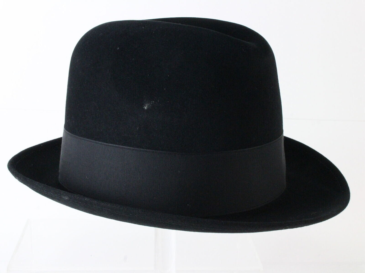 Dobbs Fifth Avenue Mens Black Felt Fedora W/ Pin 6 7/8 55cm