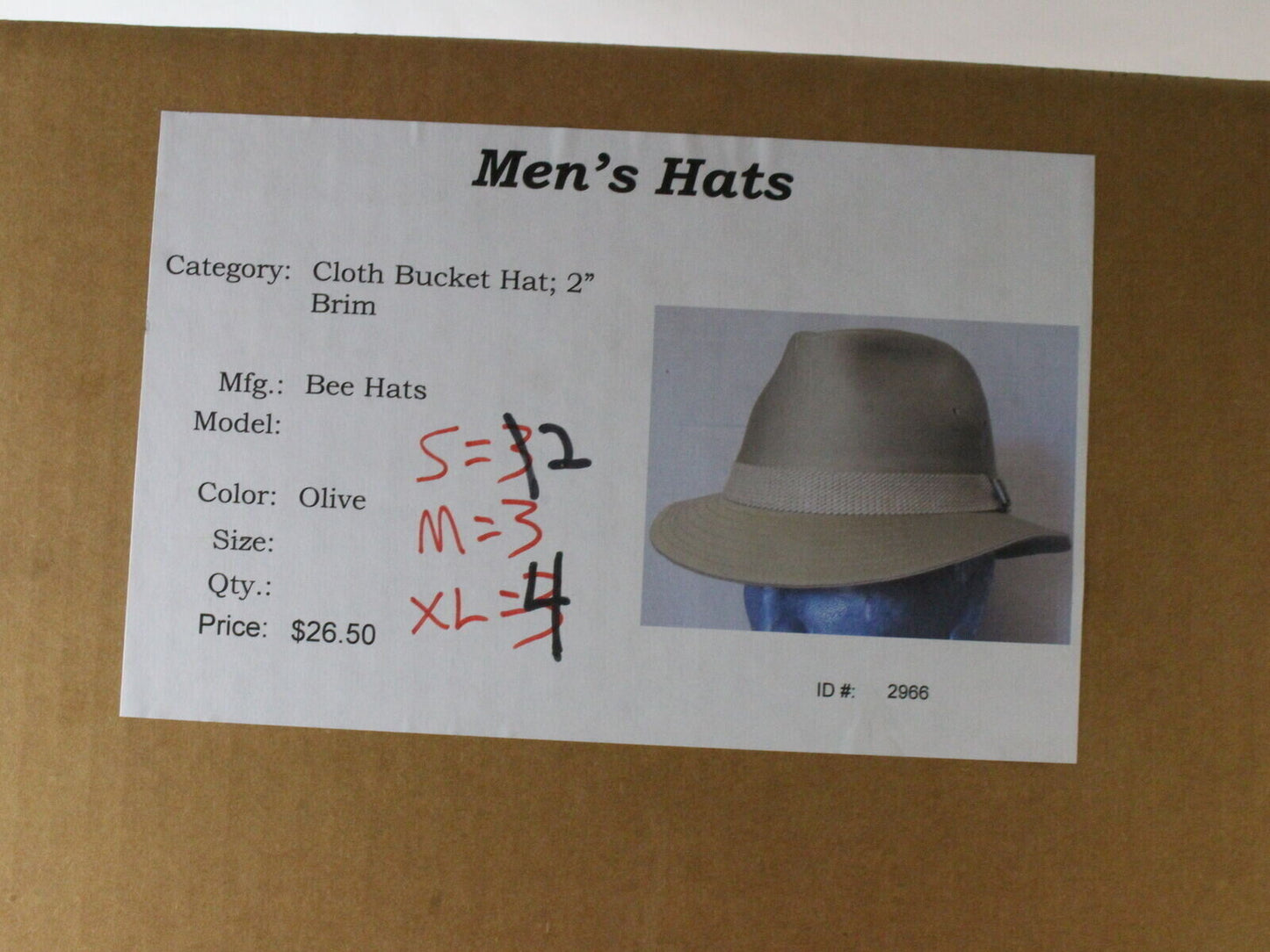 Bee Hats Mens Olive Tan Cloth Bucket Hat MULTIPLE SIZES