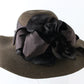 Frank Olive New York Ladies Brown Sun Hat W/ Ribbon And Flowers 6 7/8 55cm