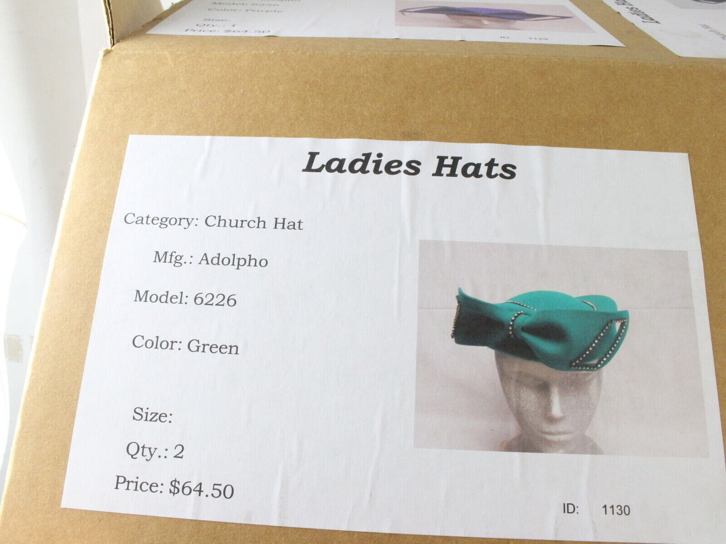 Adolfo II Ladies Green Wool Felt Hat W/ Rhinestones MULTIPLE SIZES