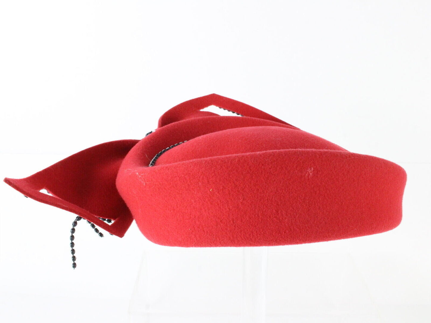 Adolfo II Fancy Ladies Red Wool Felt Hat W/ Rhinestones MULTIPLE SIZES