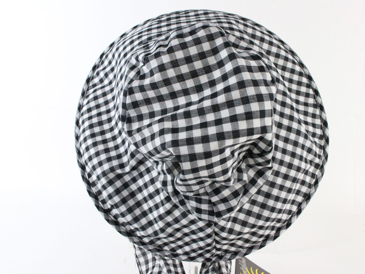 Sonni Ladies Black And White Gingham Convertible Cotton Sun Hat 7 1/4 58cm