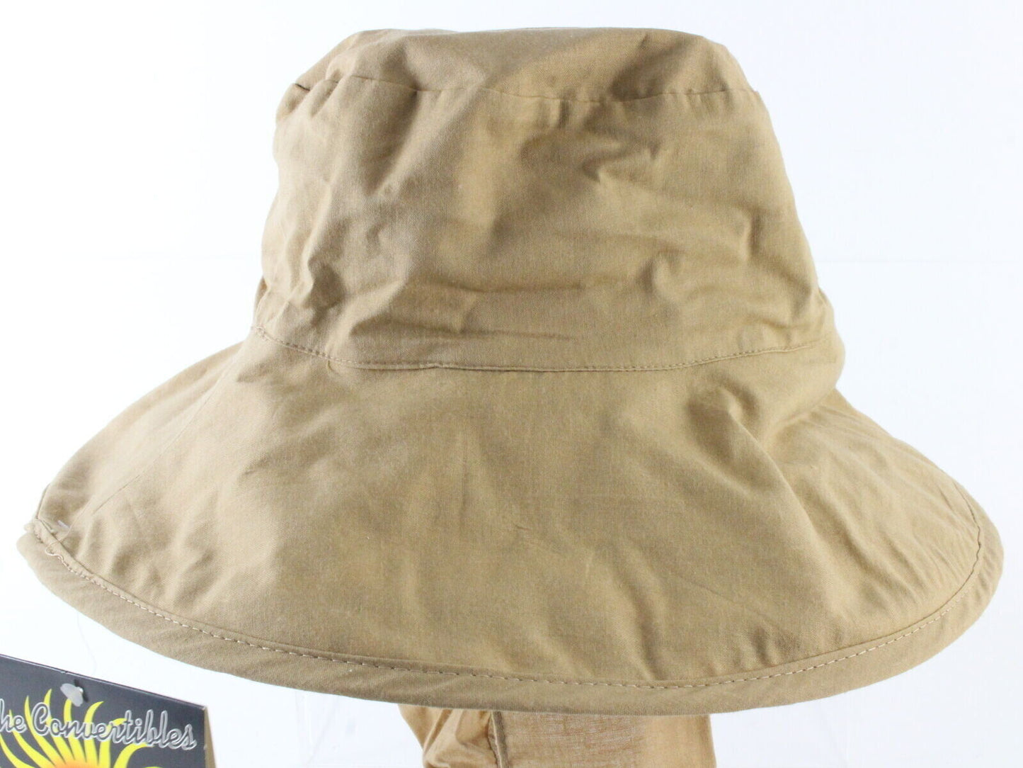 Sonni Ladies Tan W/ Cheetah Convertible Cotton Sun Hat 7 1/4 58cm