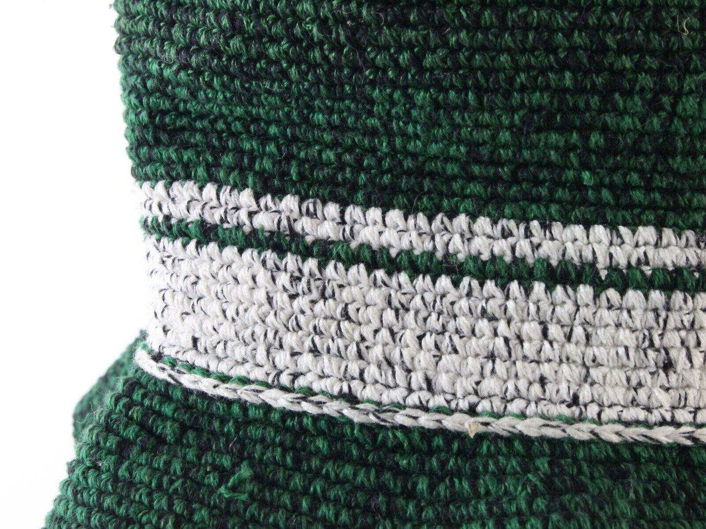 Caldino Ladies Green Hand Knit Cotton Bucket Hat 7 1/8 57cm