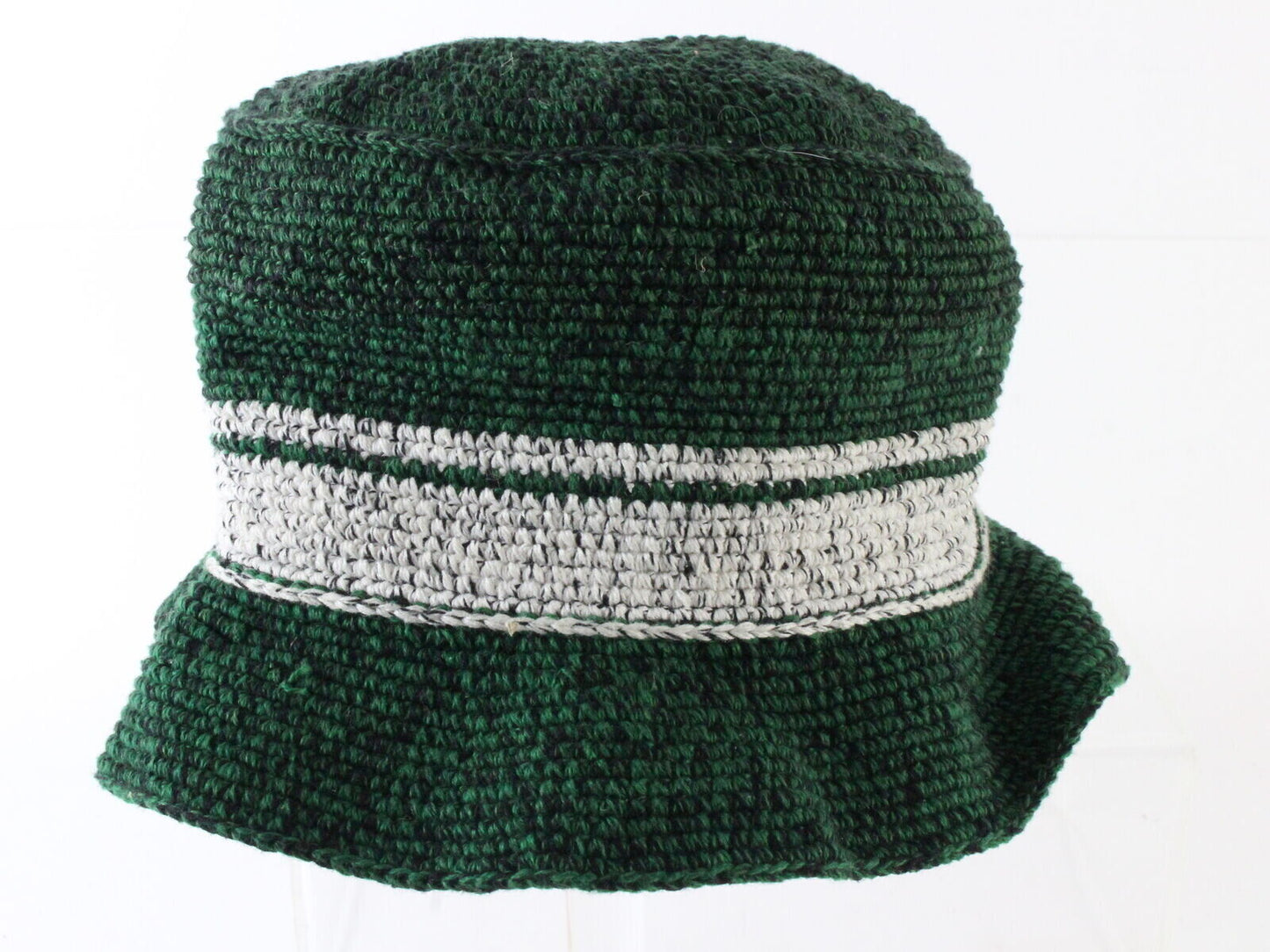 Caldino Ladies Green Hand Knit Cotton Bucket Hat 7 1/8 57cm