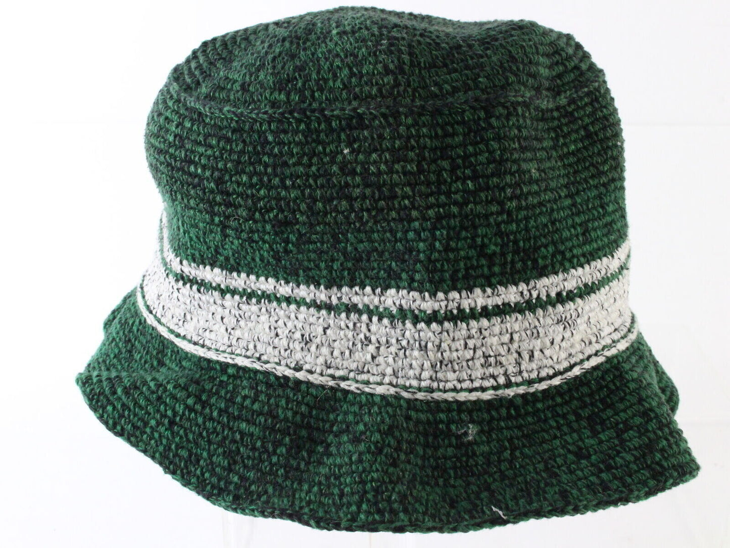 Caldino Ladies Green Hand Knit Cotton Bucket Hat 7 1/8 57cm