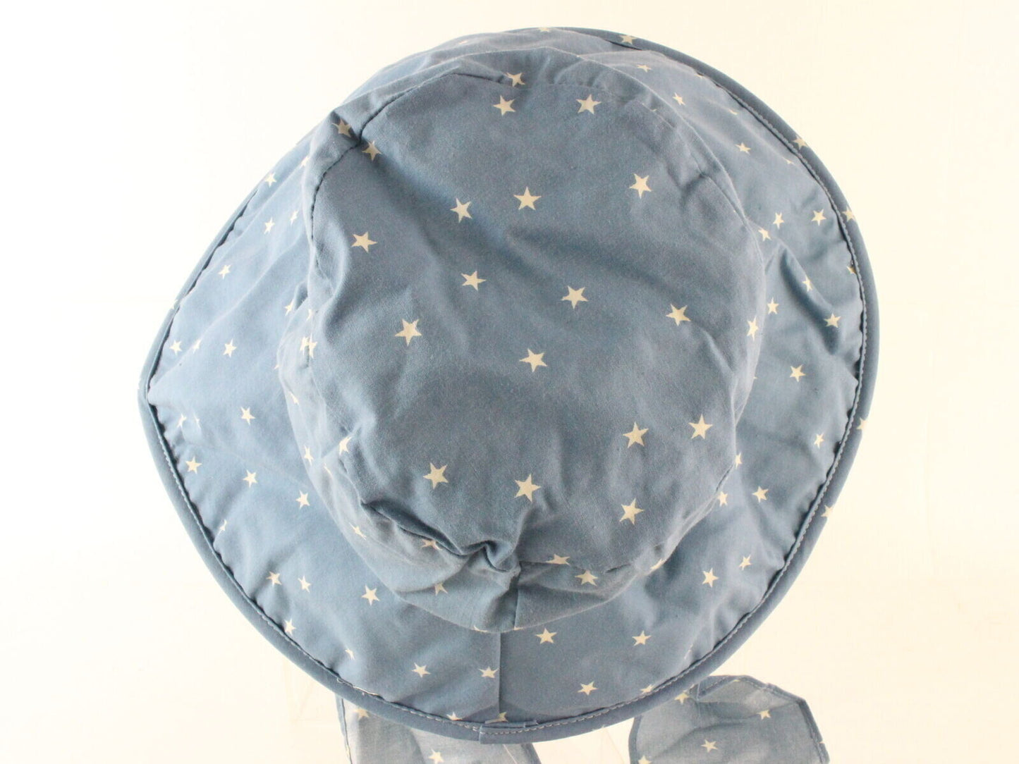 Sonni Ladies Blue W/ White Stars Convertible Cotton Vintage Sun Hat 7 1/4 58cm