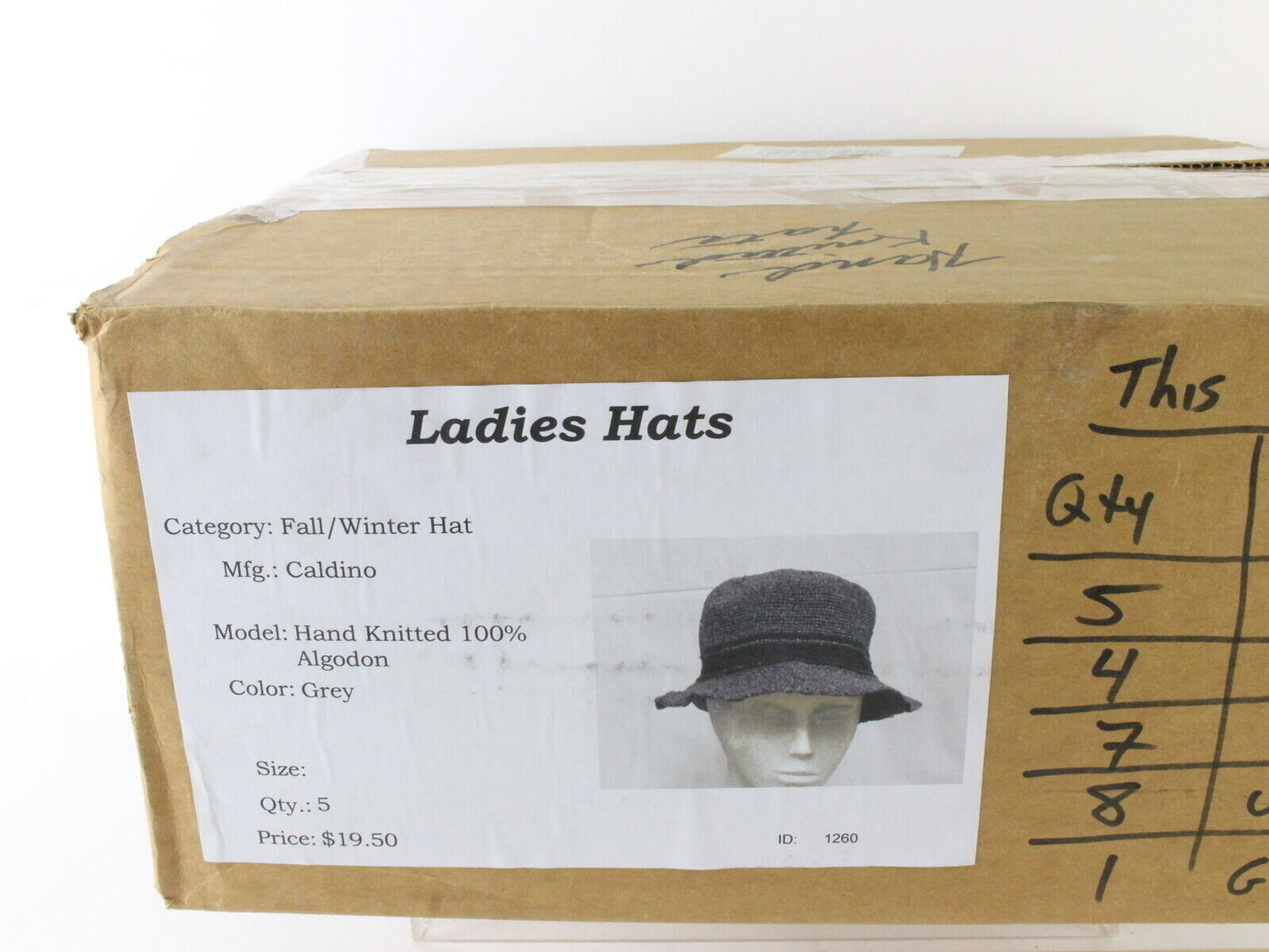 Caldino Ladies Green Hand Knit Cotton Bucket Hat 7 1/8 57cm