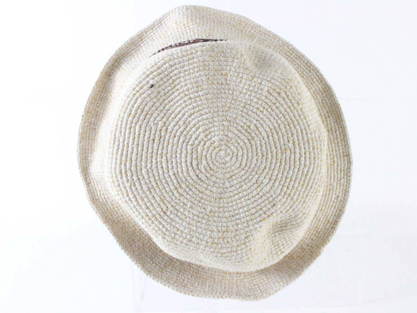 Caldino Ladies White Hand Knit Cotton Bucket Hat MULTIPLE SIZES