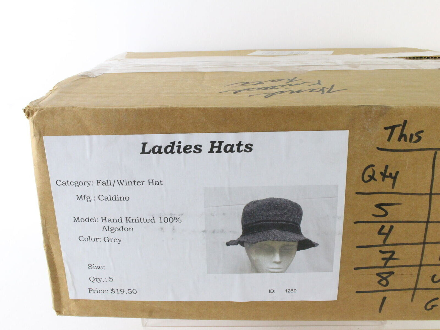 Caldino Ladies White Hand Knit Cotton Bucket Hat MULTIPLE SIZES