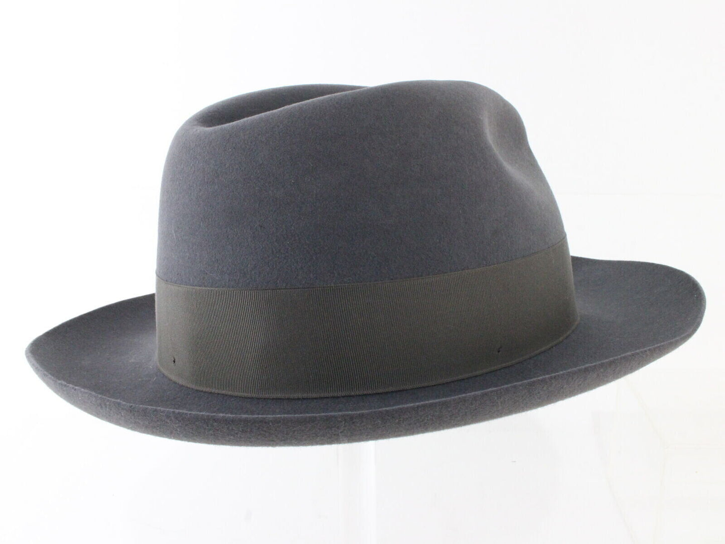 Biltmore Senator Mens Steel Gray Felt Fedora W/ Red Feather MULTIPLE SIZES