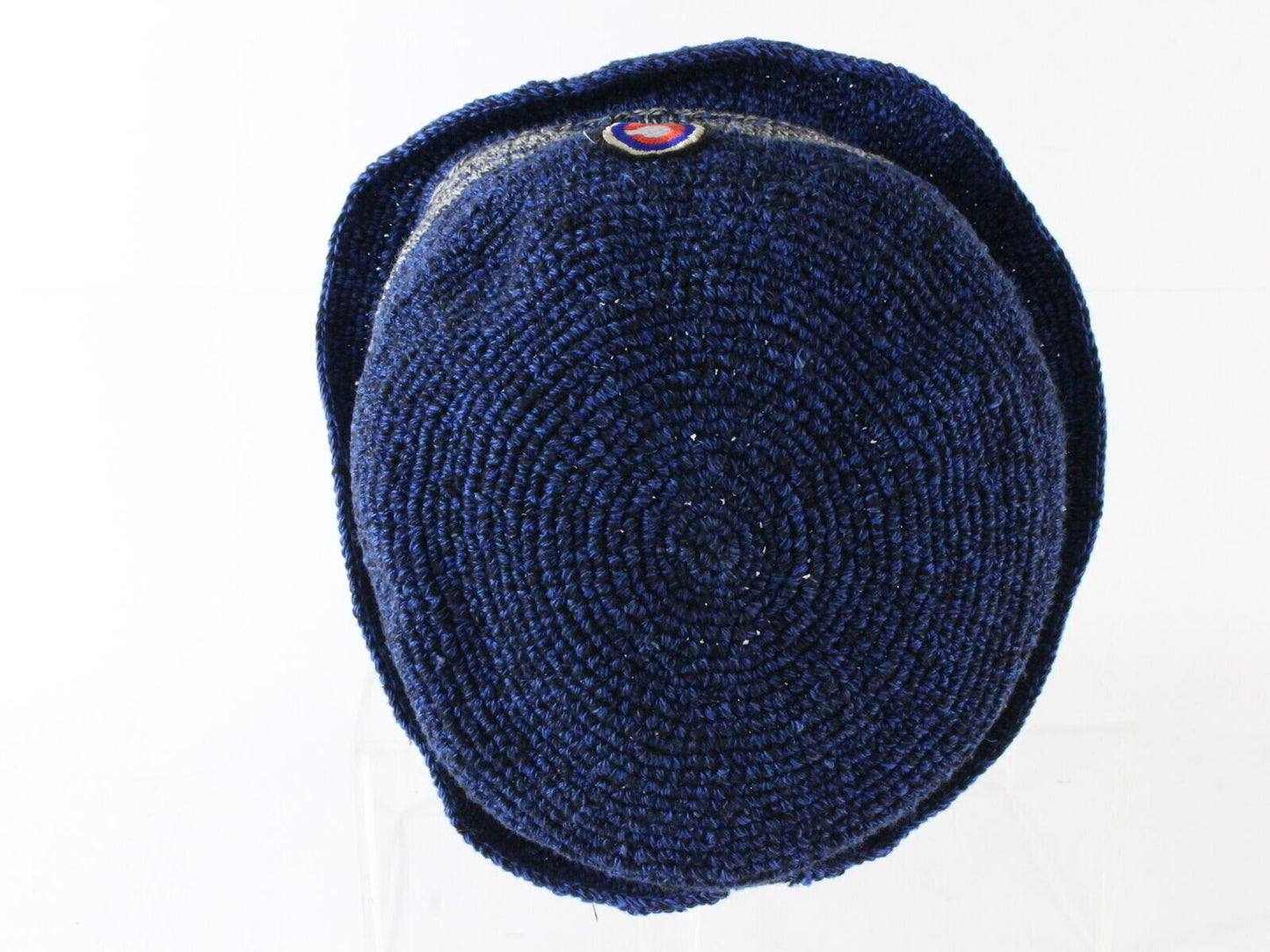 Caldino Ladies Blue Hand Knit Bucket Hat W/ Logo 7 1/8 57cm