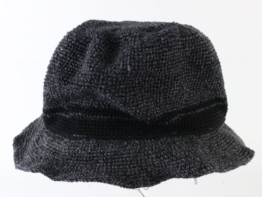 Caldino Vintage Ladies Gray Hand Knit Cotton Bucket Hat 7 56cm