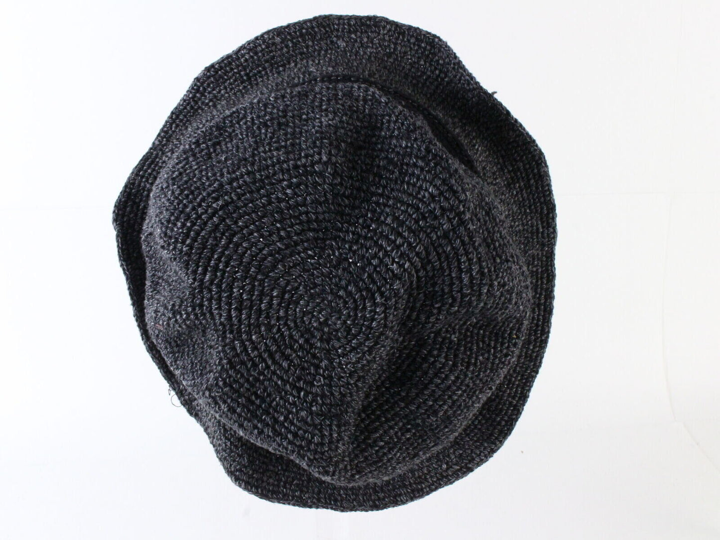 Caldino Vintage Ladies Gray Hand Knit Cotton Bucket Hat 7 56cm