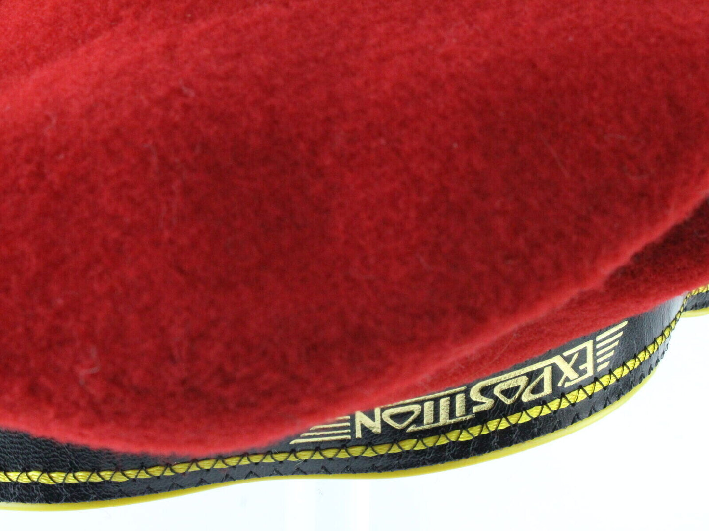 Basque Mens Red Wool French Beret W/ Black And Yellow Band MULTIPLE SIZES