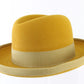 Biltmore Imperial Top Hatters Mens Mustard Felt Homburg W/ Feathers SIZES