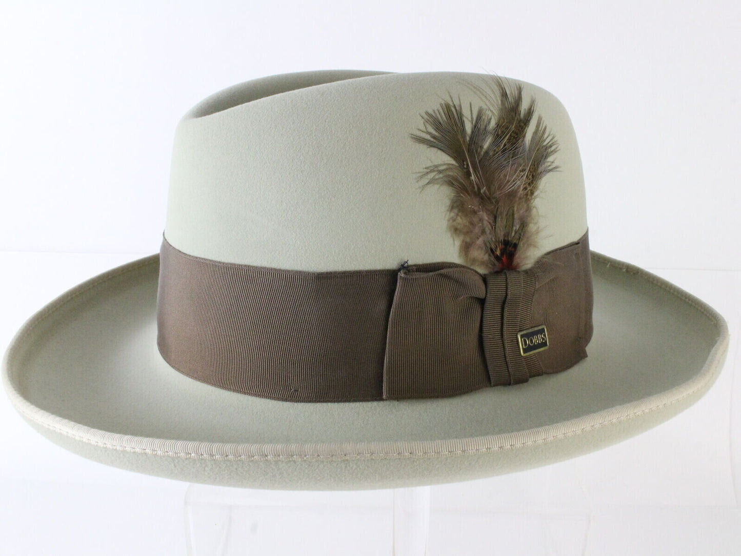 Dobbs Fifth Avenue Mens Silver Belly Gray Felt Homburg W/ Feather MULTIPLE SIZES