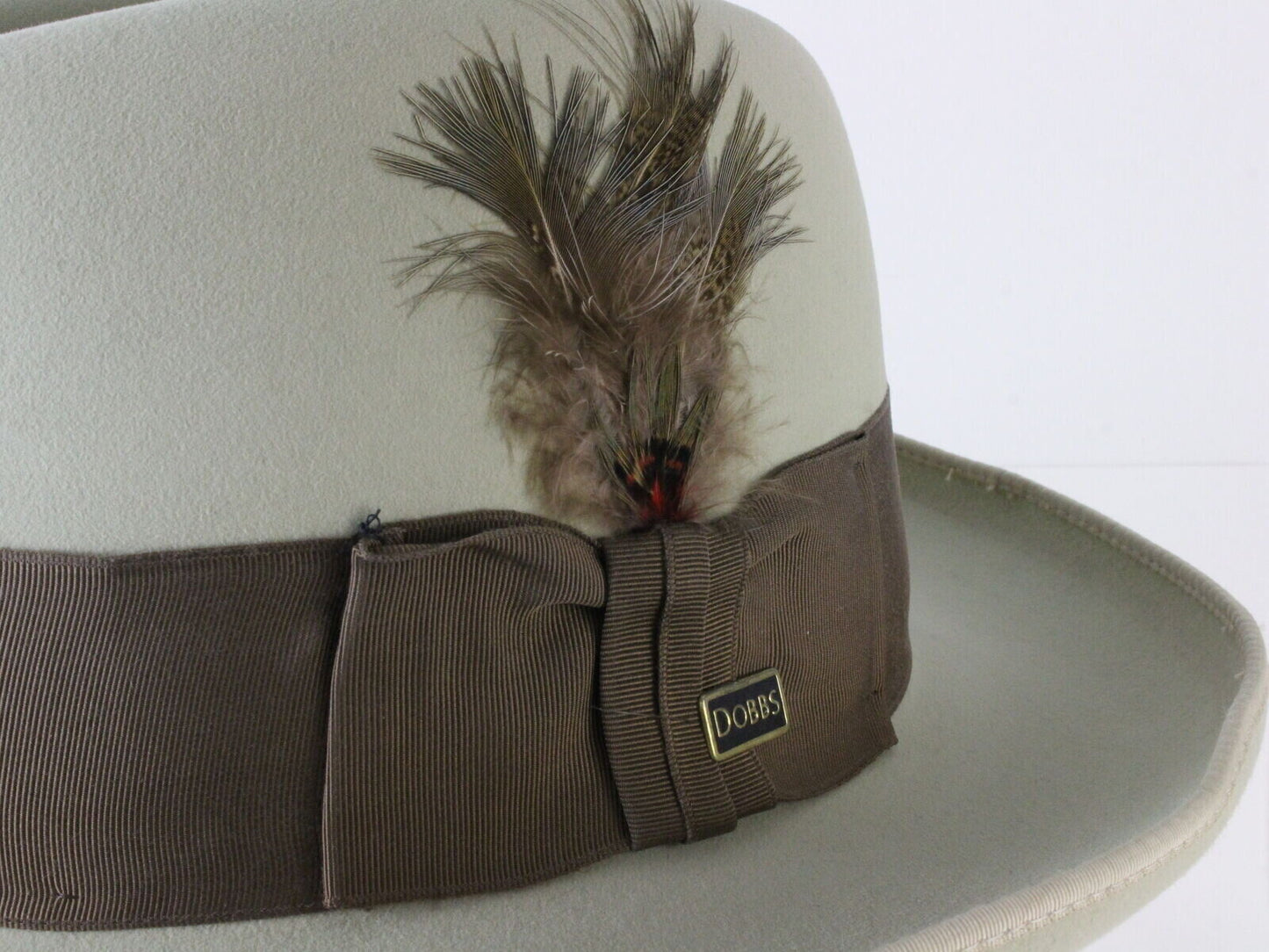 Dobbs Fifth Avenue Mens Silver Belly Gray Felt Homburg W/ Feather MULTIPLE SIZES