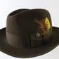 Biltmore Senator Mens Walnut Brown Felt Fedora W/ Feather MULTIPLE SIZES
