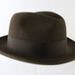 Biltmore Senator Mens Walnut Brown Felt Fedora W/ Feather MULTIPLE SIZES