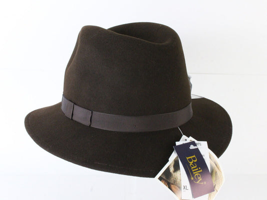 Bailey Towson Mens Wool Felt Fedora Brown W/ Cloth Band MULTIPLE SIZES