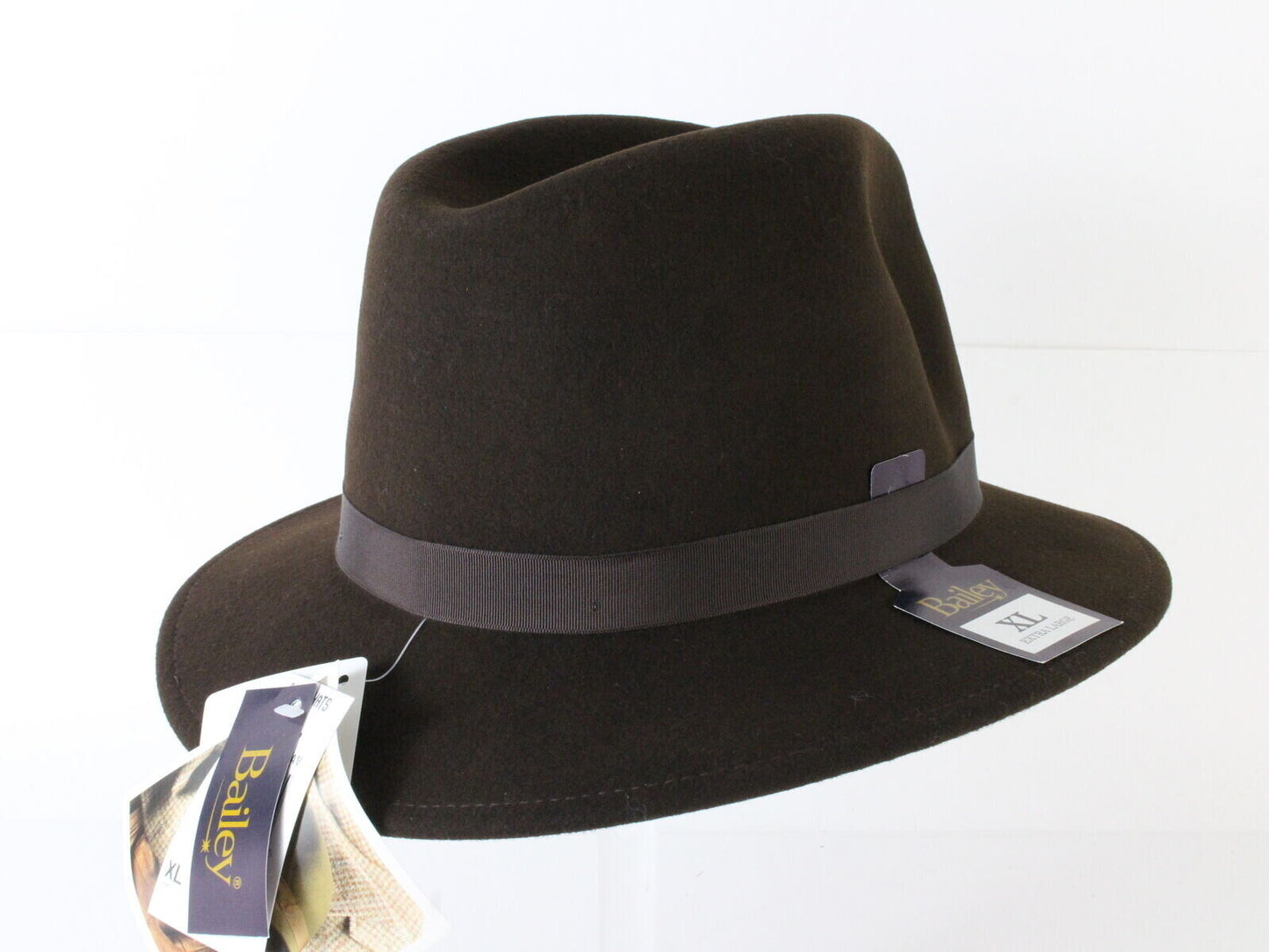 Bailey Towson Mens Wool Felt Fedora Brown W/ Cloth Band MULTIPLE SIZES