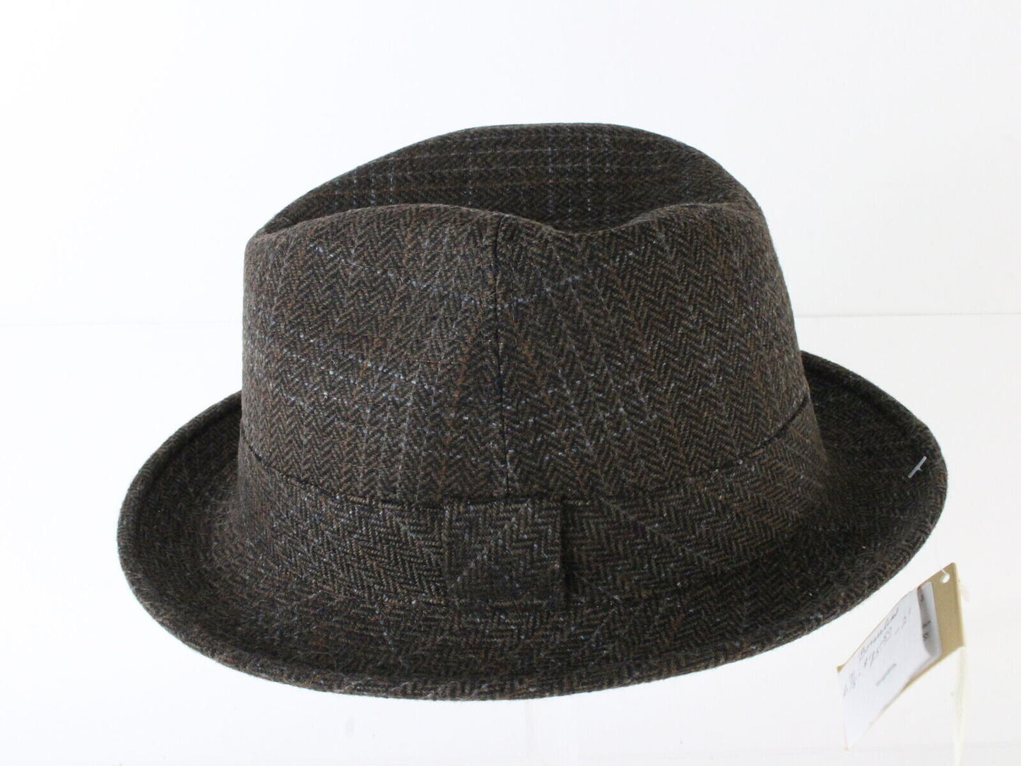 Doria Borsalino Mens Brown Plaid Wool Fedora MULTIPLE SIZE OPTIONS (EUROPE SIZES SHOWN)