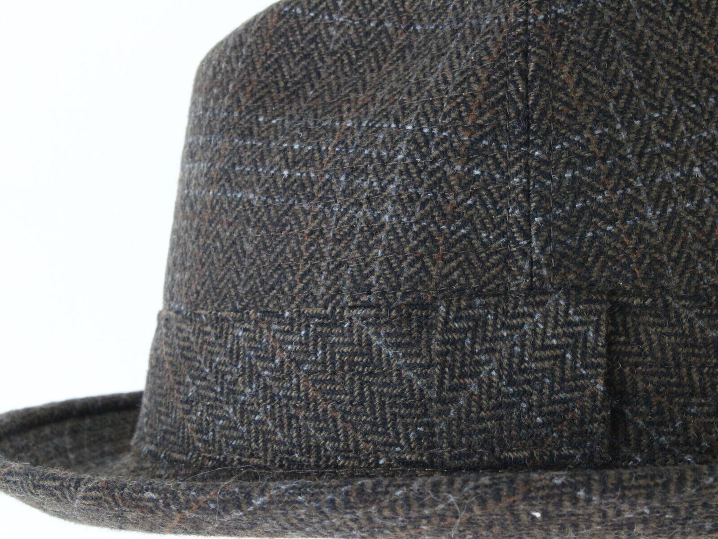 Doria Borsalino Mens Brown Plaid Wool Fedora MULTIPLE SIZE OPTIONS (EUROPE SIZES SHOWN)