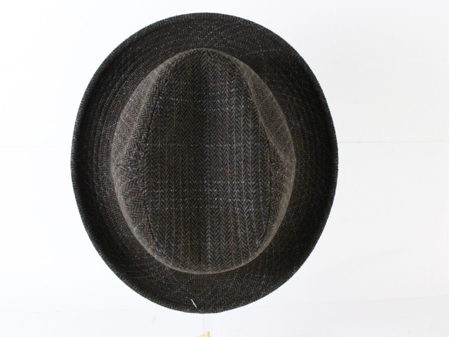 Doria Borsalino Mens Brown Plaid Wool Fedora MULTIPLE SIZE OPTIONS (EUROPE SIZES SHOWN)