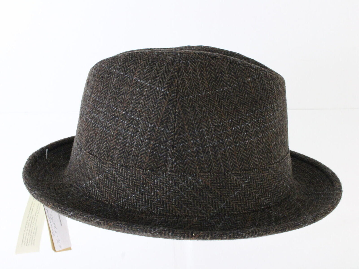 Doria Borsalino Mens Brown Plaid Wool Fedora MULTIPLE SIZE OPTIONS (EUROPE SIZES SHOWN)