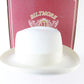 Biltmore Imperial Mens Eggshell White Felt Homburg W/ Yellow Feathers 7 56cm