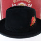 Biltmore Golden Pheasant Velour Mens Black Felt Homburg + Feather 6 3/4 54cm