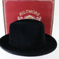Biltmore Golden Pheasant Velour Mens Black Felt Homburg + Feather 6 3/4 54cm