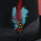 Biltmore President Navy Blue Felt Homburg W/ Blue Feather 6 5/8 53cm